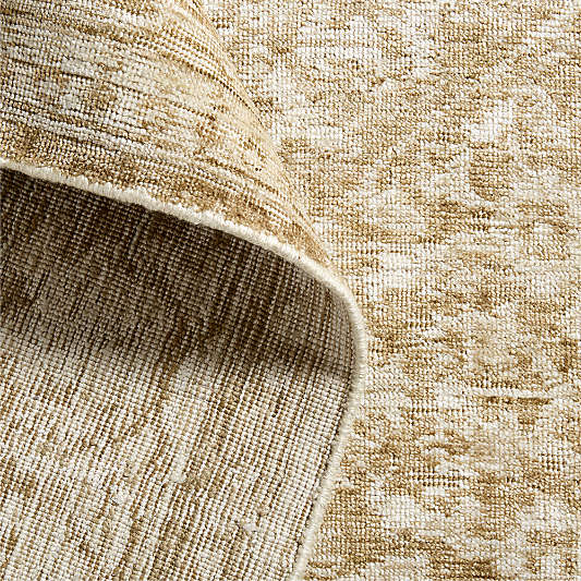 Cairo Wool Blend Traditional Handwoven Gold Area Rug