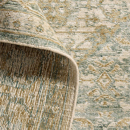Cairo Wool Blend Traditional Handwoven Green Area Rug 10'x14'