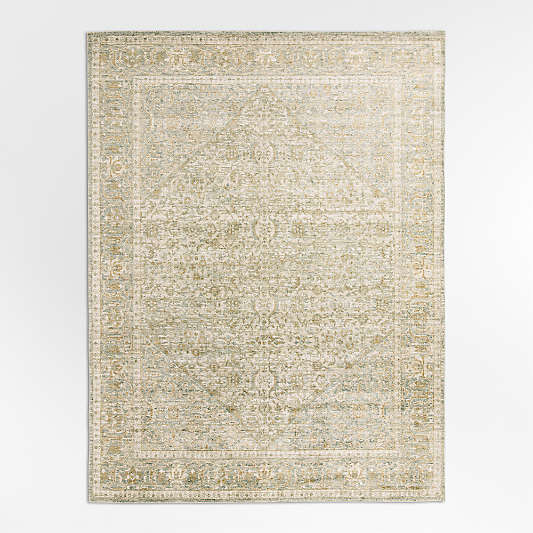 Cairo Wool Blend Traditional Handwoven Green Area Rug 8'x10'