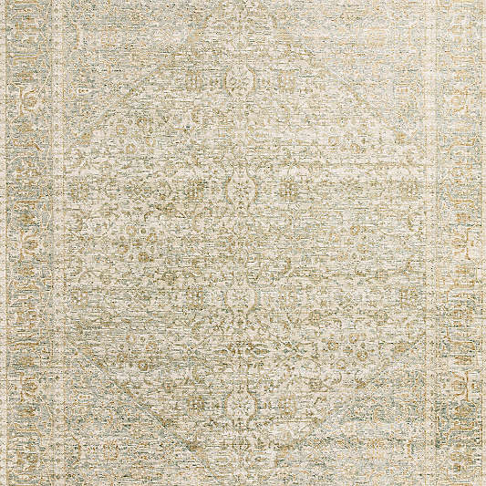 Cairo Wool Blend Traditional Handwoven Green Area Rug 8'x10'