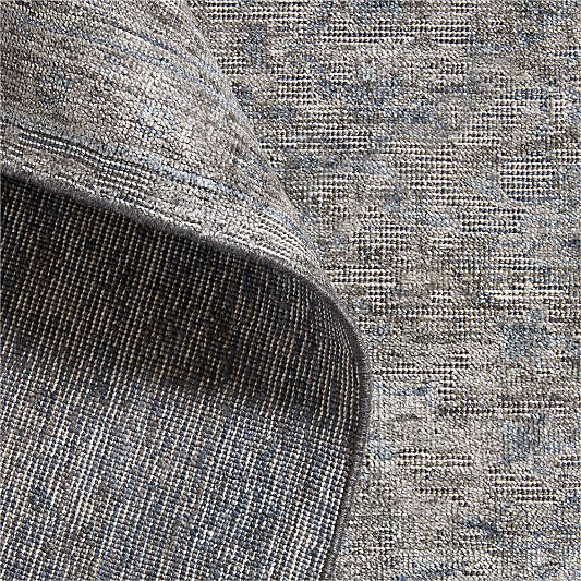 Cairo Wool Blend Traditional Handwoven Navy Area Rug