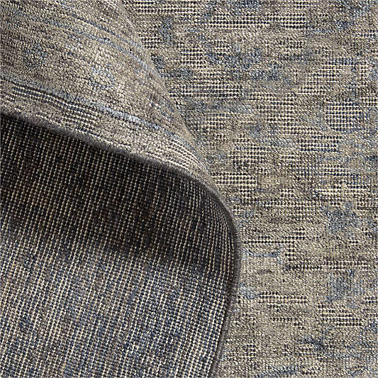 Cairo Wool Blend Traditional Handwoven Navy Area Rug