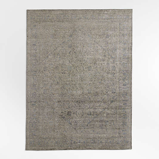Cairo Wool Blend Traditional Handwoven Navy Area Rug