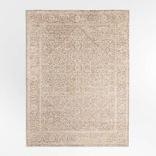 Cairo Wool Blend Traditional Handwoven Taupe Area Rug 9'x12'