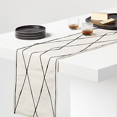 View Caladesi Natural Embroidered Table Runner 90" details