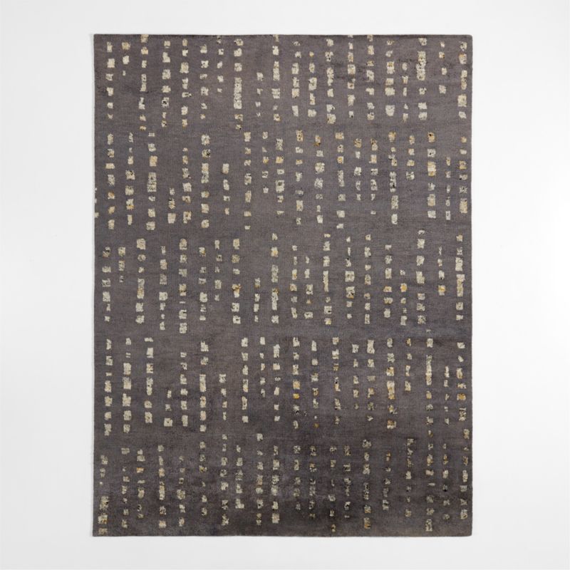 Calais Textured Wool-Blend Hand-Knotted Carbon Grey Area Rug 9'x12' - image 2 of 5