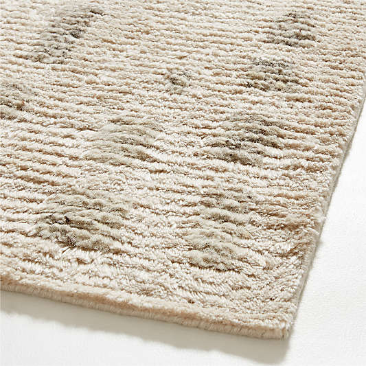 Calais Textured Wool-Blend Hand-Knotted Wheat Brown Area Rug 6'x9'