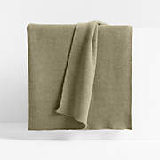 EUROPEAN FLAX ™-Certified Linen Viscose Burnt Green Full/Queen Bed Blanket