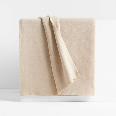 View Calda Chantilly 70"x55" Warm Sand Beige Throw Blanket details