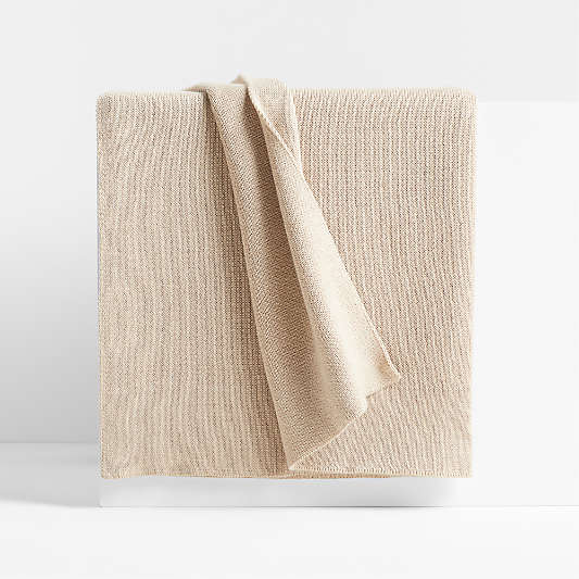 Calda Chantilly 70"x55" Warm Sand Beige Throw Blanket