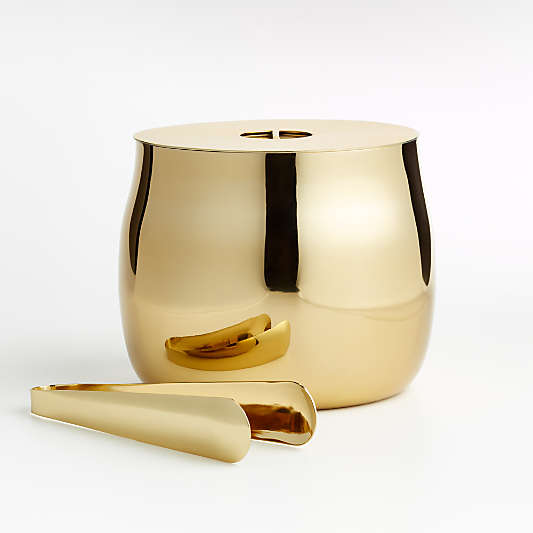 Calder Brass Ice Bucket with Tongs