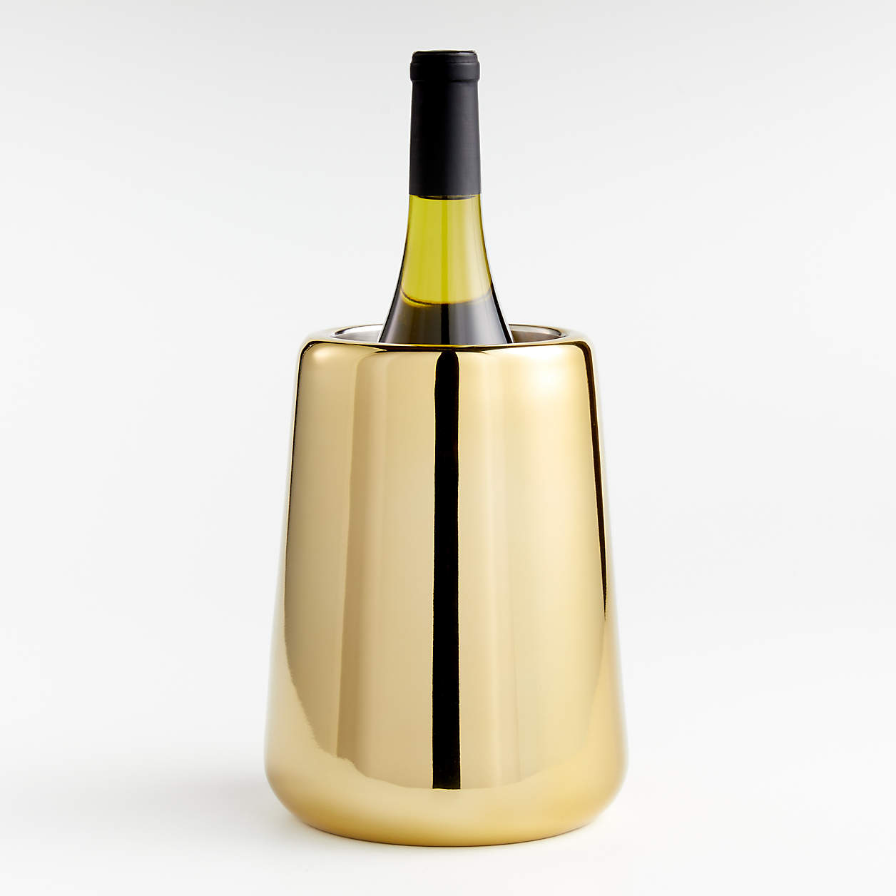 Calder Brass Wine Cooler + Reviews Crate & Barrel