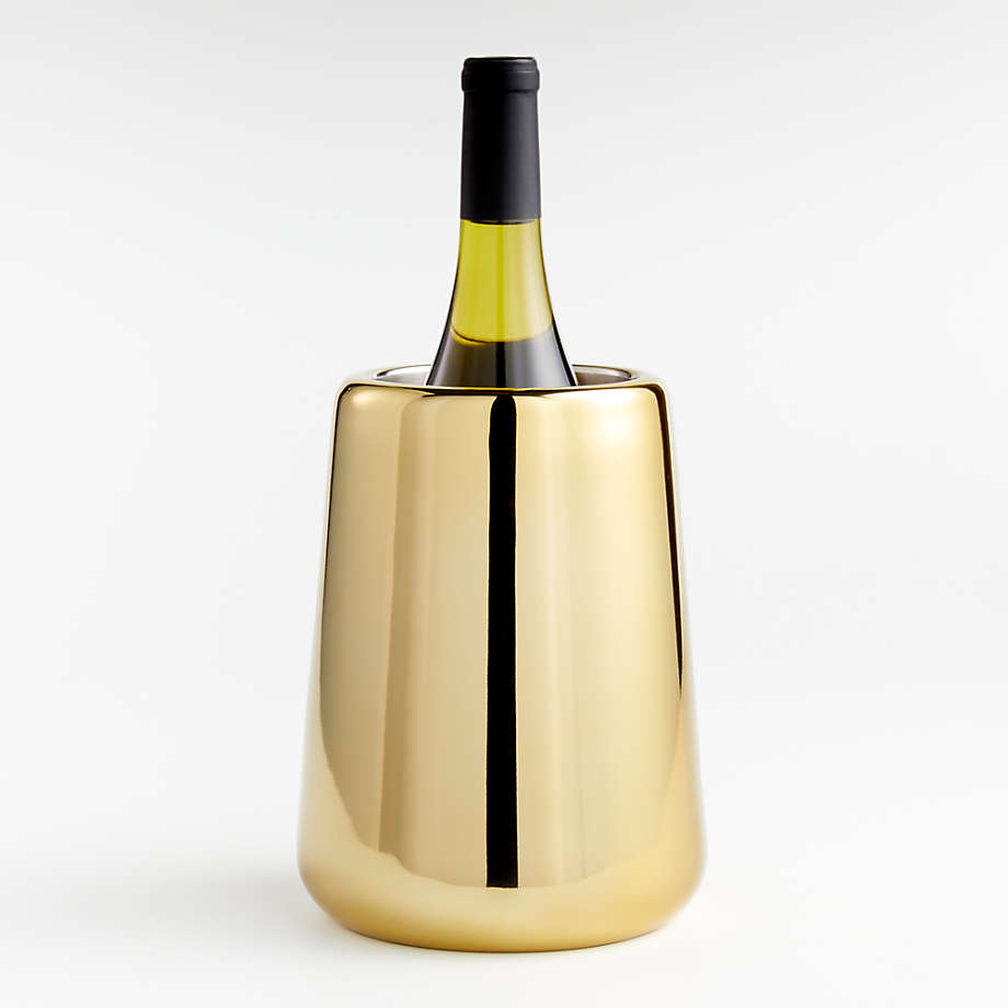 Calder Brass Wine Cooler + Reviews Crate & Barrel