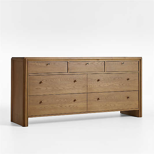 Caldwell Barley Brown 7-Drawer Oak Wood Dresser by Jake Arnold