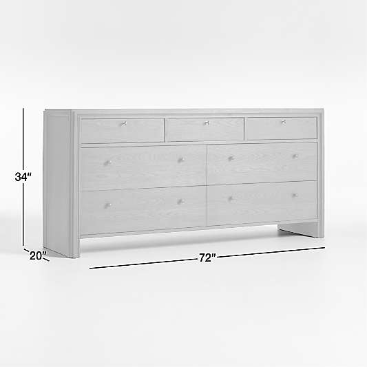 Caldwell 72" Barley Brown Oak Wood 7-Drawer Dresser by Jake Arnold