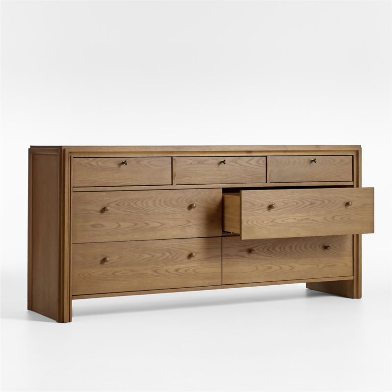 Caldwell Barley Brown 7-Drawer Oak Wood Dresser by Jake Arnold - image 6 of 12