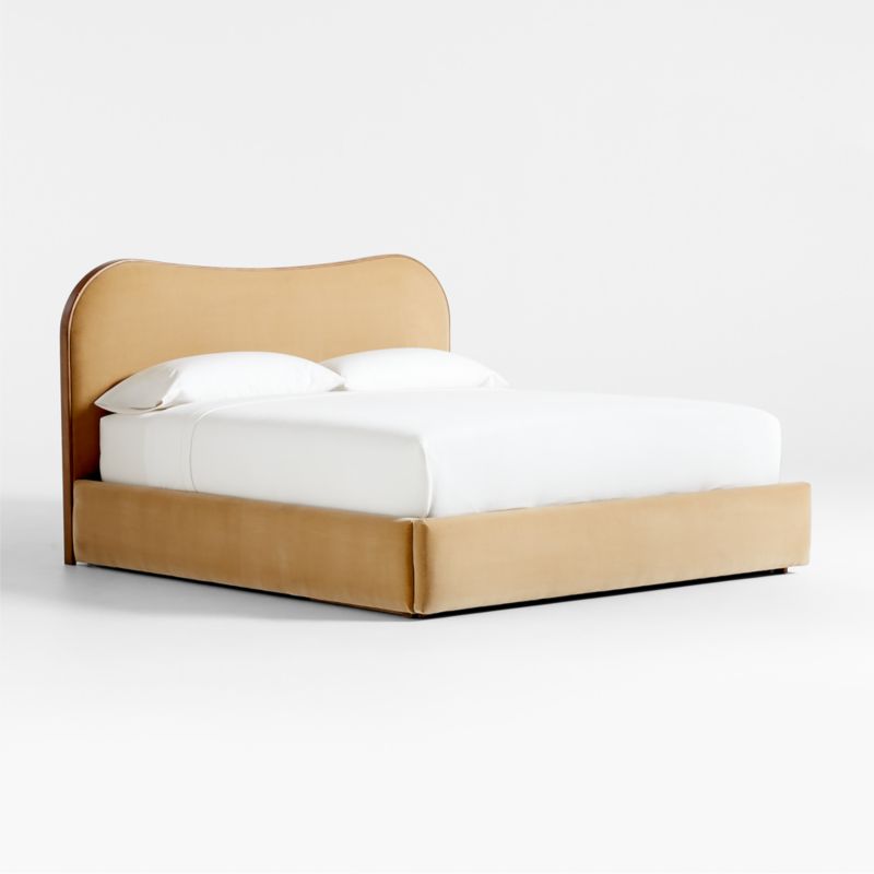 Caldwell Camel Brown Oak Wood Upholstered Storage King Bed by Jake Arnold - image 4 of 12