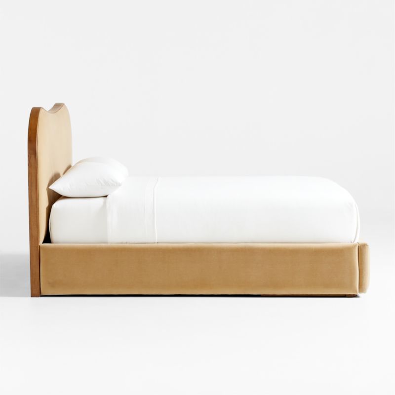 Caldwell Camel Brown Oak Wood Upholstered Storage King Bed by Jake Arnold - image 5 of 12