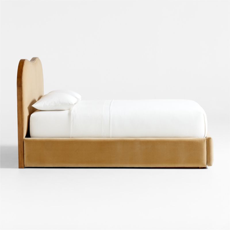 Caldwell Camel Brown Oak Wood Upholstered Storage Queen Bed by Jake Arnold - image 5 of 12