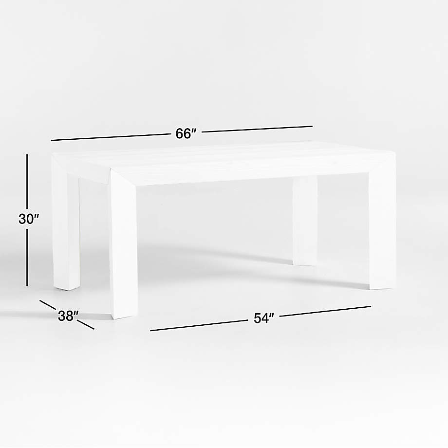 Dimension diagram for Cali 66" White Pine Dining Table