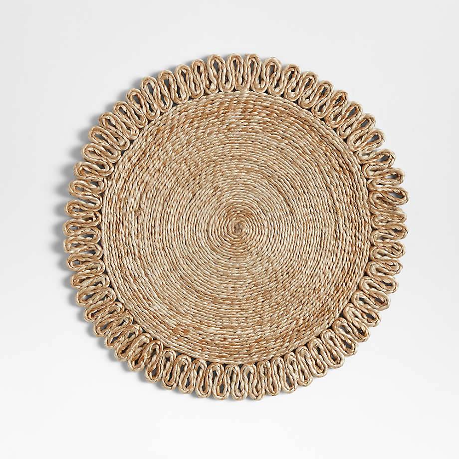 Details about   Braided Table Mat Round Placemat Woven Hall Cotton Wool/Jute Insulation Coast 