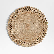 Caliente Jute Woven Round Placemat + Reviews | Crate & Barrel