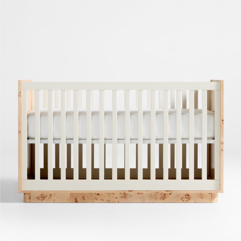 Calli Burlwood and Linen White Convertible Baby Crib - image 2 of 6