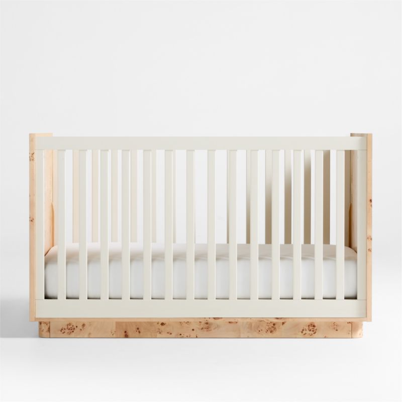 Calli Burlwood and Linen White Convertible Baby Crib - image 4 of 6