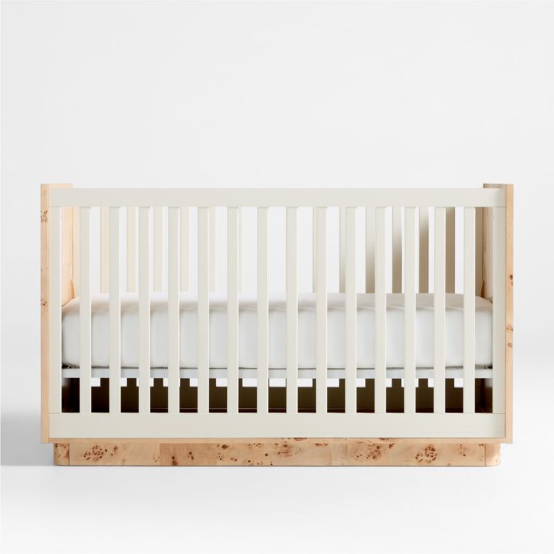 Calli Burlwood and Linen White Convertible Baby Crib - image 3 of 6