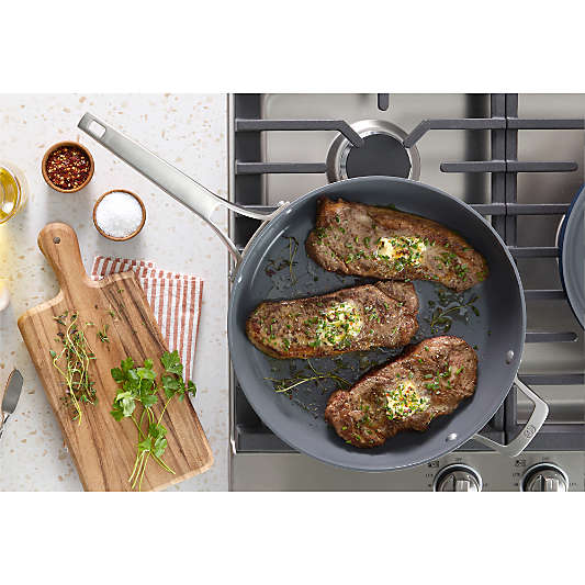 Calphalon ® Ceramic Non-Stick Navy 12" Fry Pan with Cover