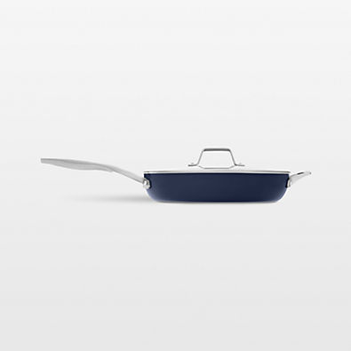 View Calphalon ® Ceramic Non-Stick Navy 12" Fry Pan with Cover details