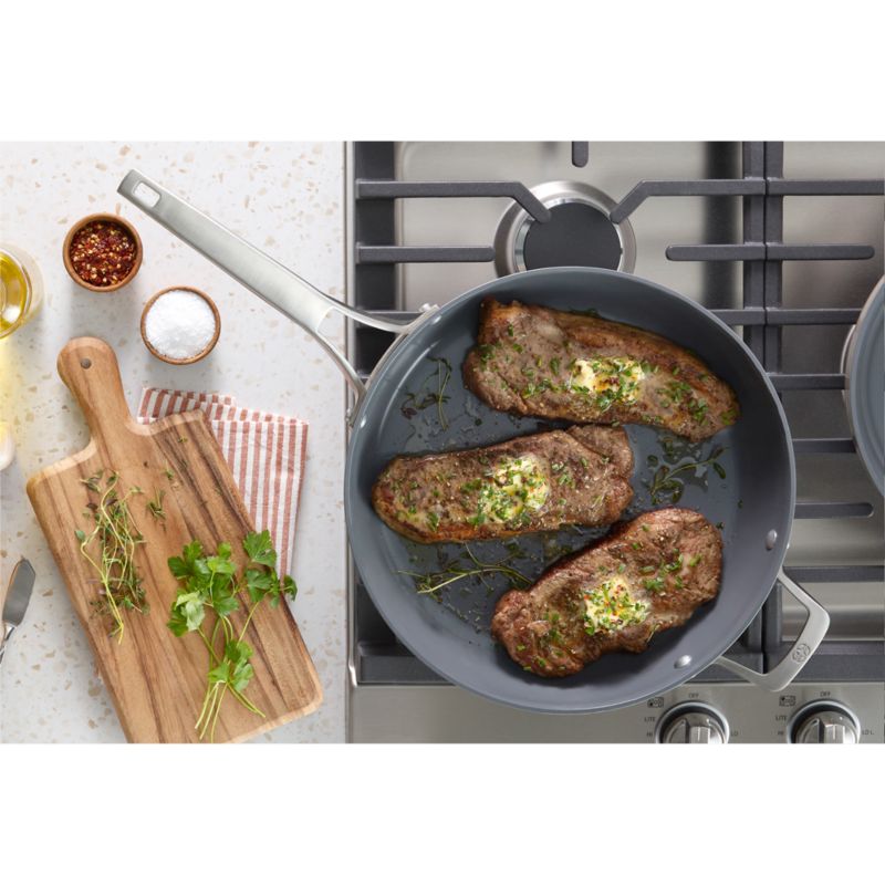 Calphalon ® Ceramic Non-Stick Taupe 12" Fry Pan with Cover - image 1 of 5