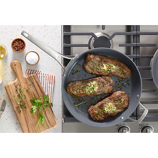 Calphalon ® Ceramic Non-Stick Taupe 12" Fry Pan with Cover