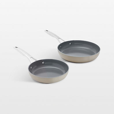 View Calphalon ® Ceramic Non-Stick Taupe 8" and 10" Fry Pan Set details
