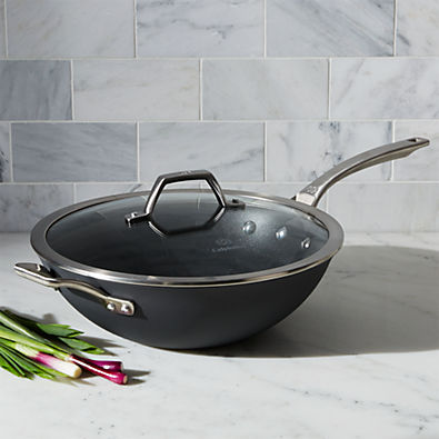 View Calphalon ® Signature 12" Non-Stick Flat-Bottom Wok with Lid details