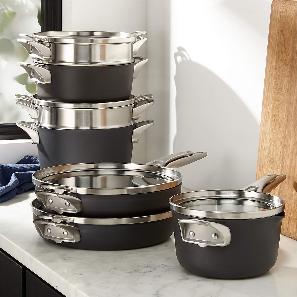 MorningSave: Calphalon Select Space-Saving Hard-Anodized Nonstick 9-Piece Cookware  Set