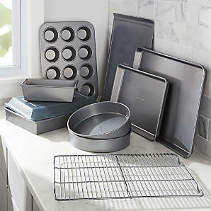 Thyme & Table 12x17 Nonstick Baking Sheet & Cooling Rack Set, Black