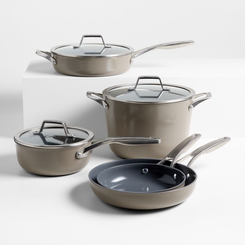 Calphalon ® Ceramic Non-Stick Taupe 8-Piece Cookware Set - image 0 of 5