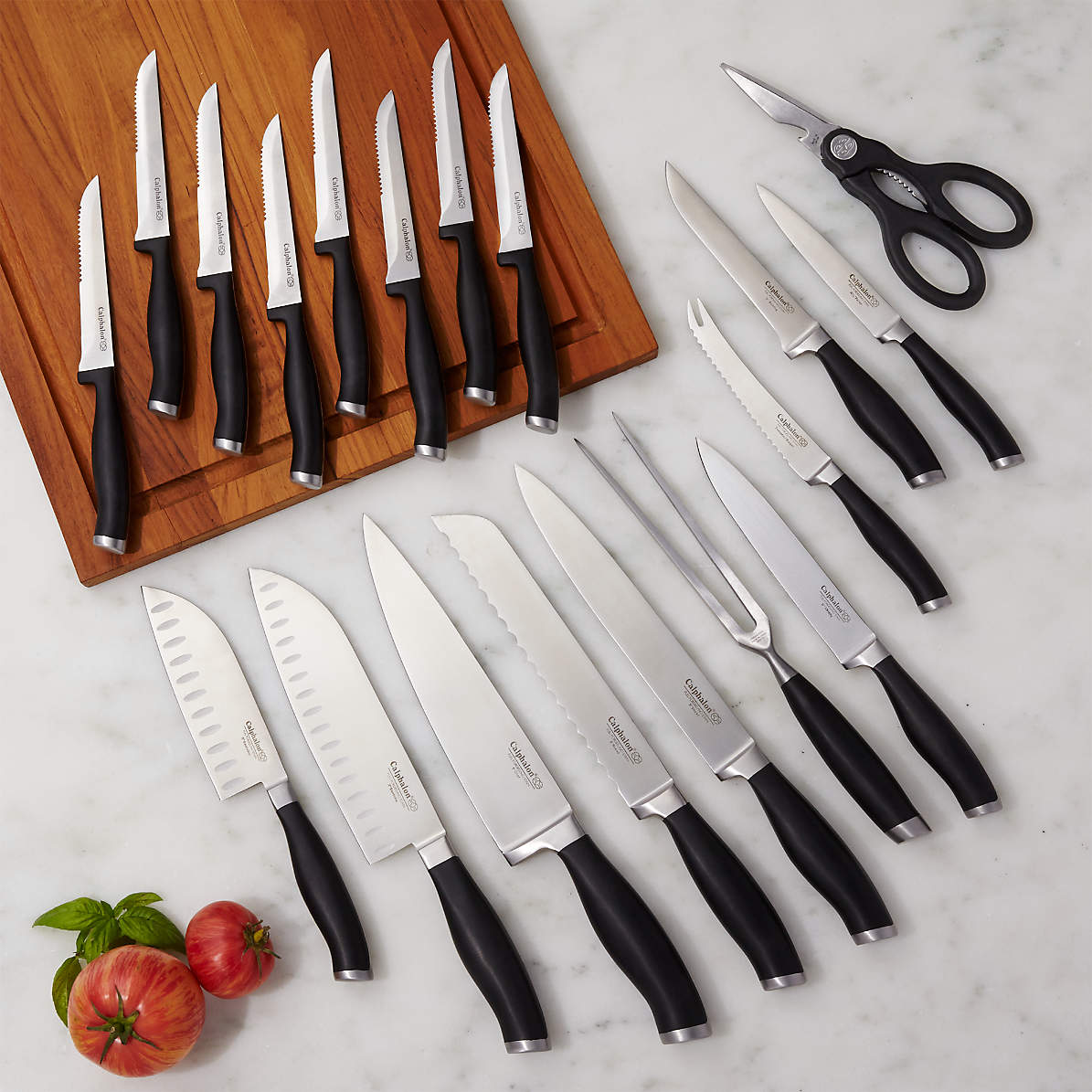 Calphalon 20 Piece Contemporary Steel Cutlery Set with Built In