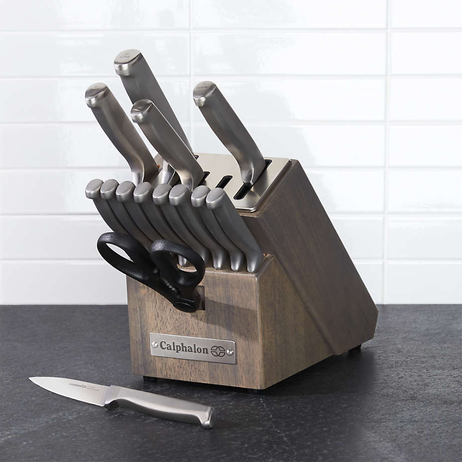 Calphalon Stainless Steel 15Piece Knife Block Set with SharpIN Technology + Reviews Crate and
