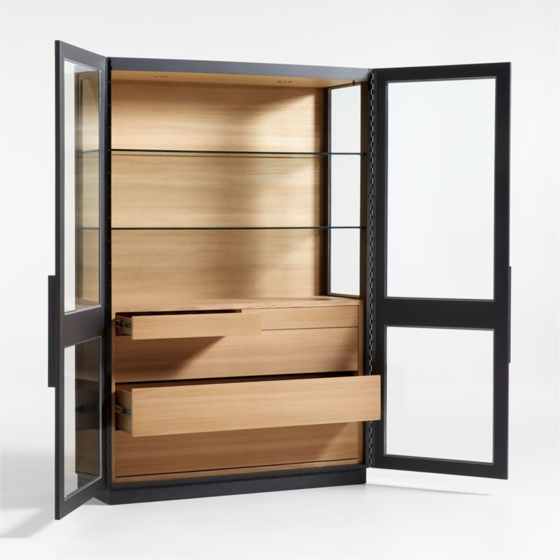 Calypso Large Two-Toned Black Elm Wood Storage Cabinet