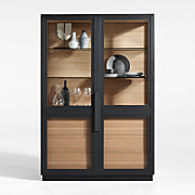 Calypso Large Two-Toned Black Elm Wood Storage Cabinet