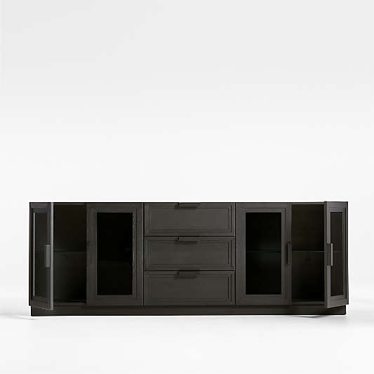 Calypso Black Elm Wood 90" Storage Media Console