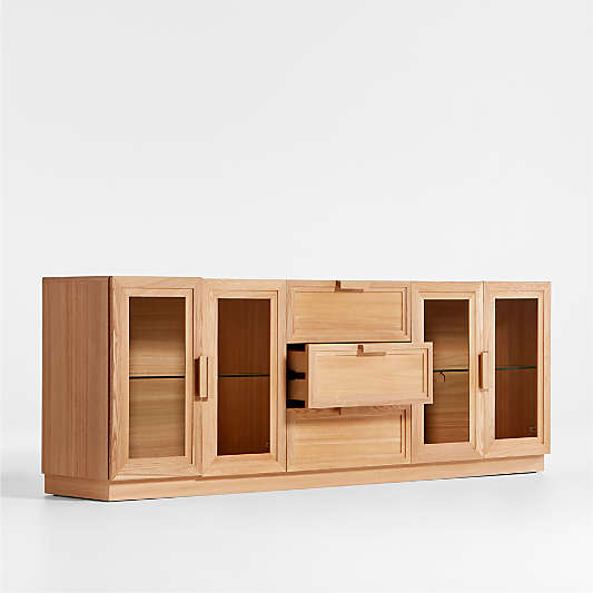 Calypso 90" Natural Wood Storage Media Console