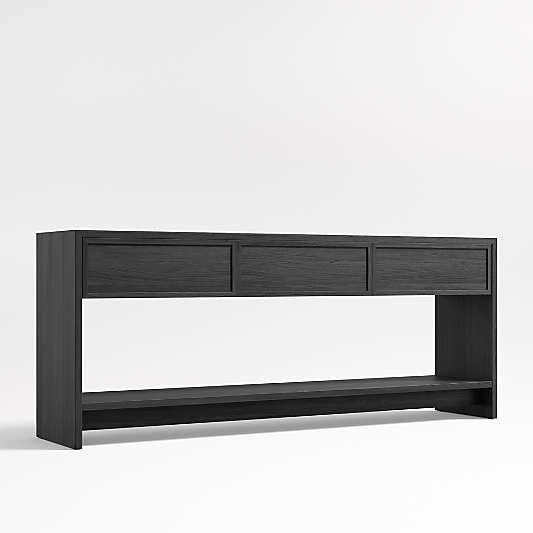 Calypso 72" Rectangular Black Wood Storage Console Table