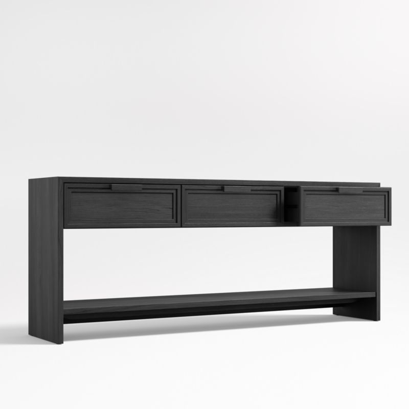 Calypso 72" Rectangular Black Wood Storage Console Table - image 2 of 6