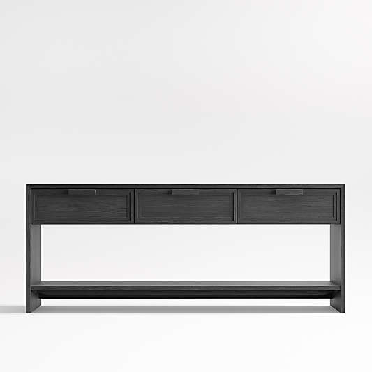 Calypso 72" Rectangular Black Wood Storage Console Table