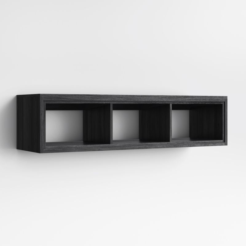 Calypso Black Wood Wall-Mounted Storage - image 2 of 4