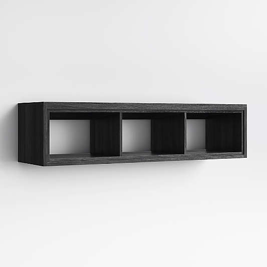Calypso Black Wood Wall-Mounted Storage
