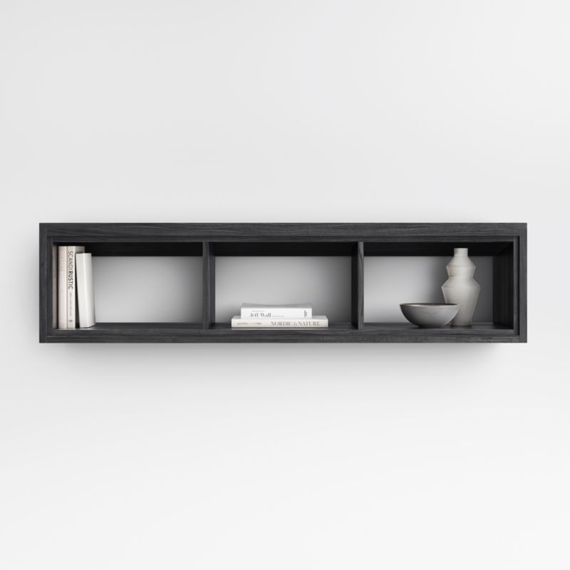 Calypso Black Wood Wall-Mounted Storage - image 0 of 4